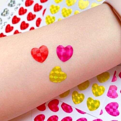540Pcs Blank love heart Glossy handmade Decoration reward for student rewards waterproof Children pasted safe non-toxic 15mm