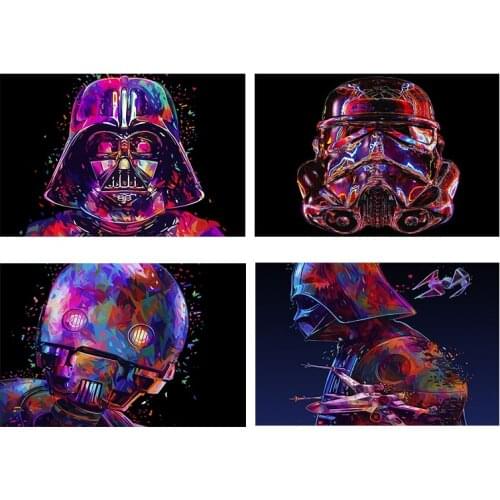 Abstract Anime Cartoon Canvas Painting Star Wars Movie Retro Art Posters and Prints Wall Print Canvas Kids Room Home Decor Gifts