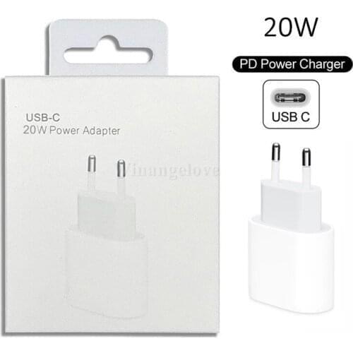 10pcs/Lot original Quality 20W PD Fast Charger US EU USB C Power Adapter for iPhone 12 Pro Max 12Mini with Retail Box