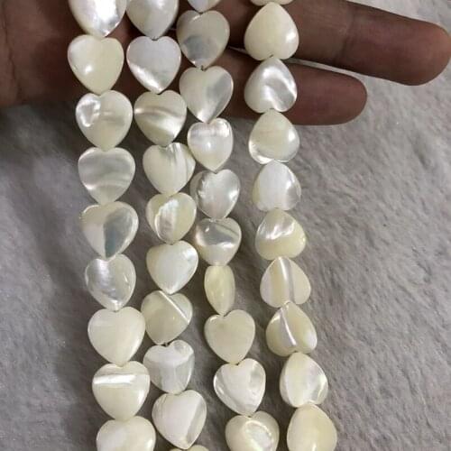 Natural White Sea Shell Beads,12mm Hearts Beads,Sea Shell Loose Beads For Jewelry Making,1of 15.5" string