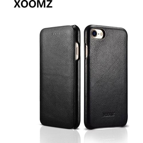 XOOMZ For Apple iPhone 8 Case Cover Luxury Slim Cute Genuine Leather Protective Armor Flip Phone Case for iPhone 7 Cover Funda