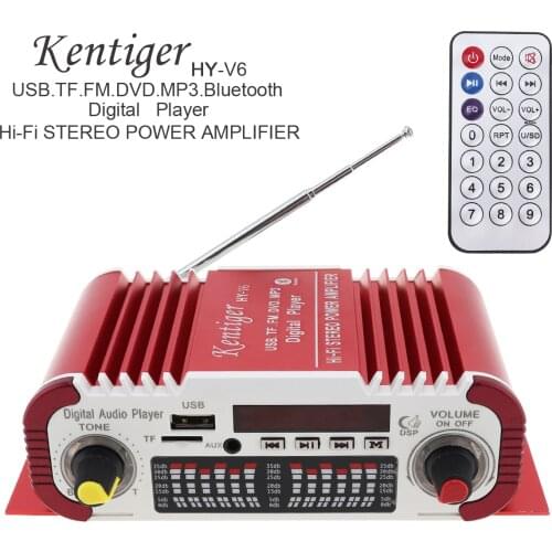 HI-FI Digital Audio Player Car Amplifier FM Radio Stereo Player SD DVD USB MP3 Input with Remote Control for Car Home