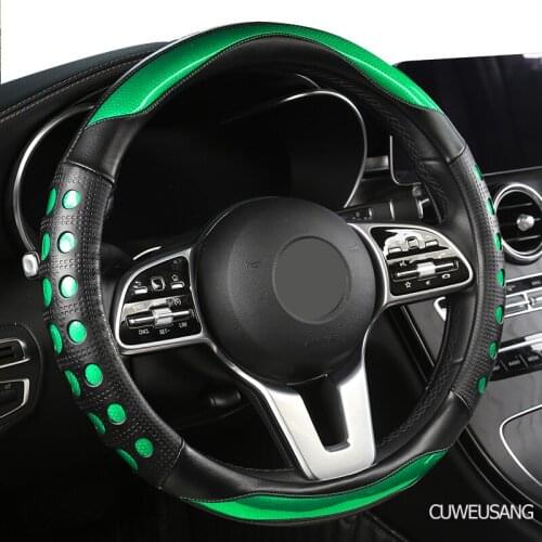 CUWEUSANG Carbon Fiber Leather Car Steering Wheel Cover For Luxgen U7 U5 U6 M7 V7 S5 S6