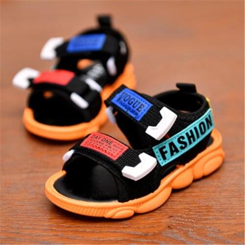 Childrens Sandals Summer Boys Shoes Leather Baby Flat Children Beach Shoes Kids Sports Soft Non-slip Casual Toddler Sandals