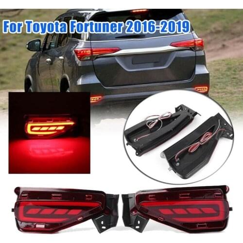 For Toyota Fortuner 2016-2019 LED Rear Bumper Fog Light Brake Light Indicator Lamp Night Driving Lights Reflector Light