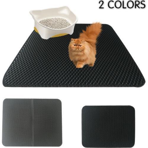 Double Layer Pet Cat Litter Box Mat Waterproof Pads Non-slip Bed For House Clean Trapping Dog Kitten Sandbox Filters cama para