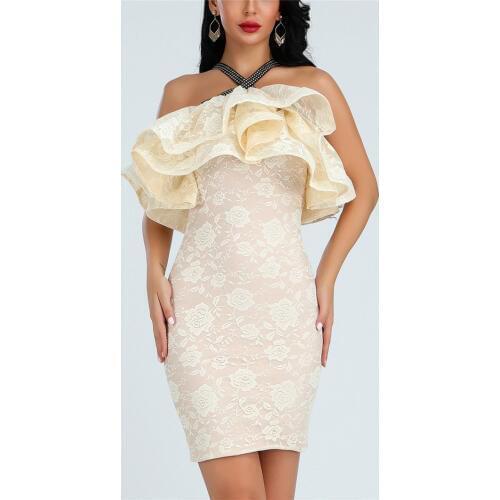 Vestido Elegant Apricot Lace Bodycon Bandage Dress Chic Women Dress In Womens Dresses Celebrity Night Party Dress