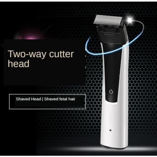 Kemei Rechargeable Hair Beard Trimmer 30 Degrees Double-sided Shaving Women Pubic Hair Electric Shaver for Men IPX6 Waterproof