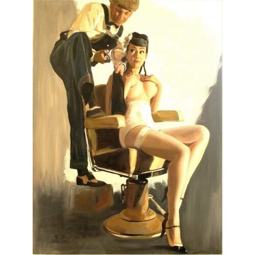 Pussycat Sexy Pin Up Girl in Barb Poster Funny Art Decor Vintage Aluminum Retro Metal Tin Sign Painting Decorative Signs