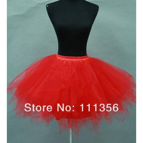 Red Black Bridal Accessories Petticoat Girls Short Tulle Skirt Ballet Small Slip Wedding Red