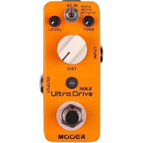 MOOER Ultra Drive MKII Distortion Guitar Effect Pedal 3 Modes True Bypass Full Metal Shell MDS6 Yellow