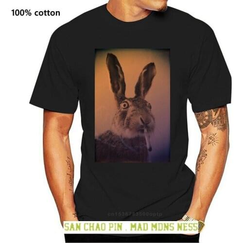 High Rabbit Smoking Weed Funny Art Mens ( Womans Available ) Grey T Shirt Top Tee Shirt Casual Short Sleeve