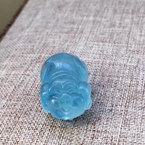 Genuine Blue Natural Stone Pendant For Jewelry Making Pig Shape Transparent Healing Crystal Necklaces Pendant AAAAA 24*14*11 mm