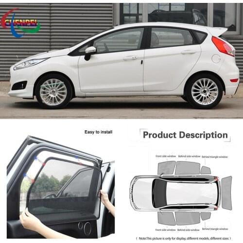 For Ford Fiesta Hatchback Car Full Side Windows Magnetic Sun Shade UV Protection Ray Blocking Mesh Visor Decoration Accessories