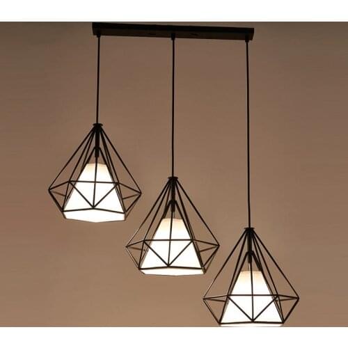 Industrial Vintage Pendant Light E27 Lamps Dining Room Kitchen Restaurant Black Iron Fabric Lampshade Decor Home Lighting 220V