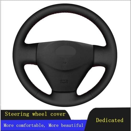 Car Steering Wheel Cover Black Hand-stitched Genuine Leather For Hyundai Getz (Facelift) 2005-2011 Accent 2006-2011 Kia Rio Rio5