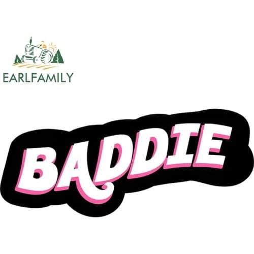 EARLFAMILY 13cm x 5.7cm for BADDIE Car Sticker DIY Motorcycle Stickers Fashion Occlusion Scratch Waterproof 3D Anime JDM Decal