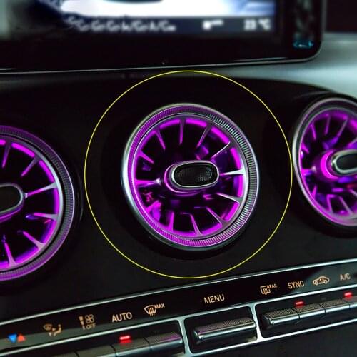 Turbine outlet LED lights for W205 GLC Mercedes benz C GLC class front air condition vent inlet center console ambient lights
