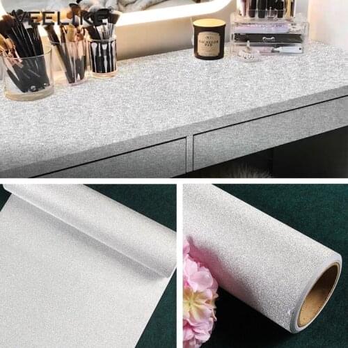 Vinyl PVC Self Adhesive Wallpapers Flash Solid Color Furniture Contact Paper Modern Home Decor Living Room Bedroom Wall Stickers