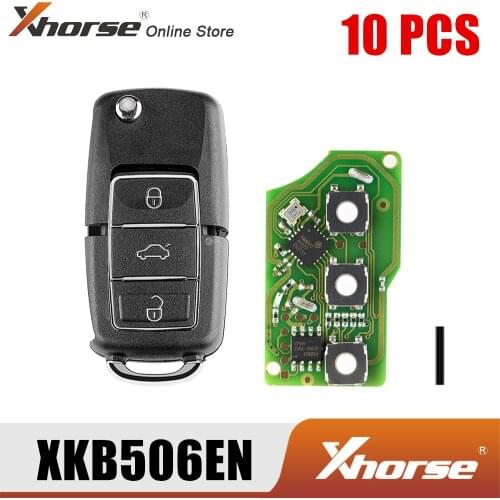 Xhorse XKB506EN Wire Remote Key for VW B5 Flip 3 Buttons Extreme Black English Version 10pcs/Lot