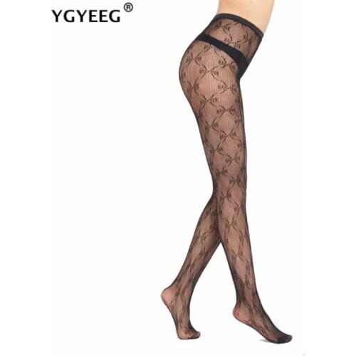 YGYEEG Hot Selling Tights Woman Underwear Party Clubwear Sexy Stockings Street Hosiery Transparent Mesh Fishnet Bow Pantyhose