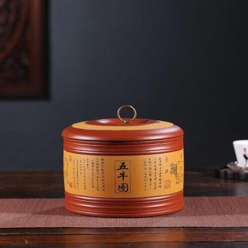 Yixing purple sand tea pot five cakes tea cake five NiuTu puer tea price cylinder household utensils