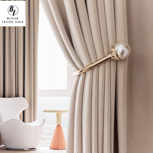 2021 Full Blackout New Australian Cashmere Wool Velvet Insulation Velvet Cloth Custom Curtains for Living Dining Room Bedroom