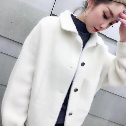 Autumn Winter Single Breasted Thicken Warm Casual Faux Mink Fur Jackets Outwear Fashion Short Mink Fur Coats Women RE2031