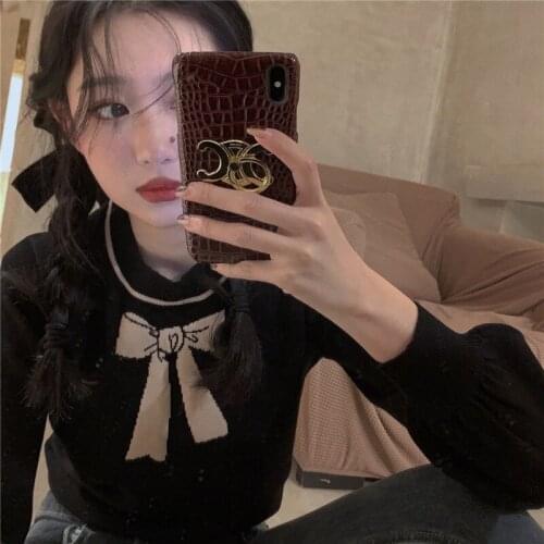 Woman Sweaters Pullover Winter Bow Round Neck Soft And Glutinous Christmas Sweater Top Femme Chandails
