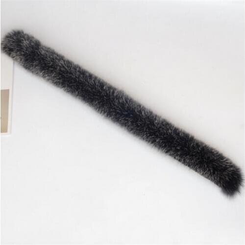 Silver fox Winter Womens Real Fox Fur Collar Fox Fur Cap Fur Collar 70/80cm Straight Collar Soft Fur Scarf Neck Warmer