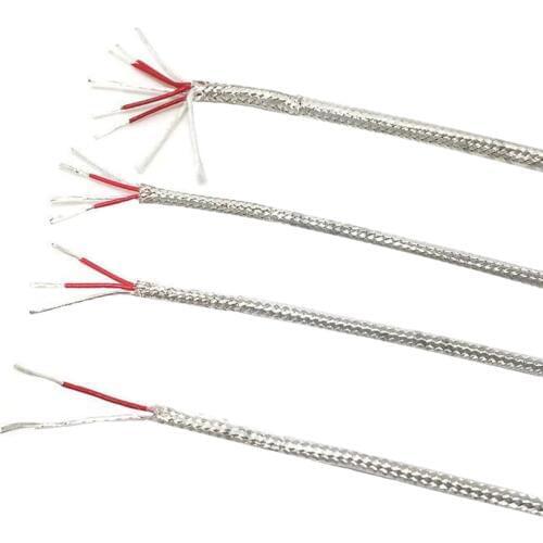 10m PT100 compensation wire Silver-plated shielded signal cable 2 cores 3-core 4-core 6 core silver-plated signal lines Sensor