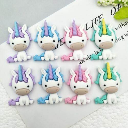 10pcs Cartoon Unicorn Flatback Accessories Resin DIY Scrapbooking
