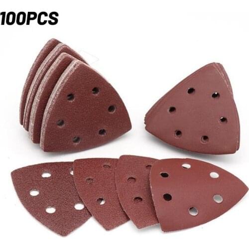 100PCS Triangular Sanding Disc 90mm Delta Sander Hook & Loop Sandpaper Abrasive Tools for Sanding Grit 40-1000
