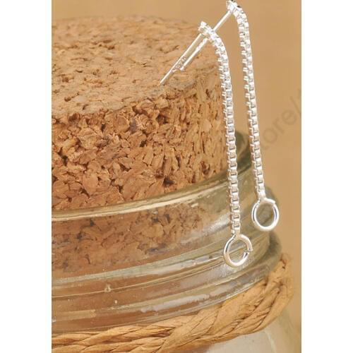 20Pcs Lot Findings 925 Sterling Silver Jewelry Box Line Chain Long Design Stud DIY Arrow Sparkling Earrings Design