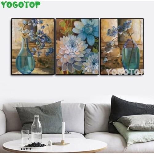 Vintage vase Flower 3 Pieces Diy diamond Painting 5D puzzle Mosaic rhinestone full diamond embroidery Home Decor ML1573
