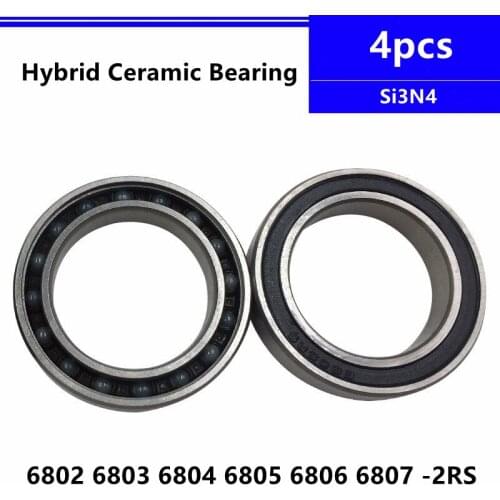4pcs 6802-2RS 6803-2RS 6804-2RS 6805-2RS 6806-2RS 6807-2RS ABEC-7 Hybrid Si3N4 Ceramic Bearing Bicycle Bottom Brackets Spares