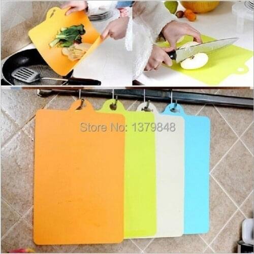 4 PCS/LOT kitchen flexible antibiotic resistant soft chopping block cutting board hang plastic chopping board