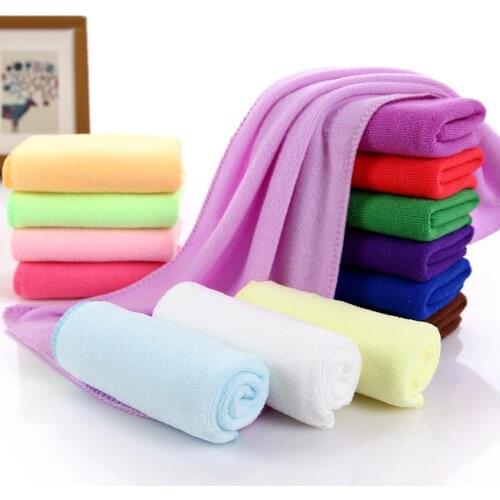 70% HOT SALES!!! Water Absorbent Microfiber Towel Car Washing Solid Color Fast Drying Hand Towel