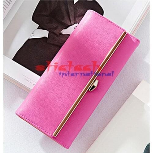 By dhl or ems 100pcs new style wallet Korean high-grade wallet Ms. long simple card hand bag fresh multi card buckle wallet
