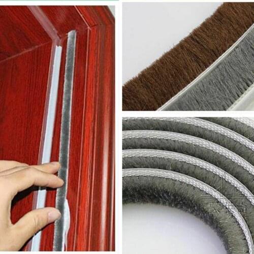 Aluminum Alloy Door Window Sealing Strip Sound Insulation Strip Plastic Steel Windows Glass Door Slit Windproof Dustproof Brush