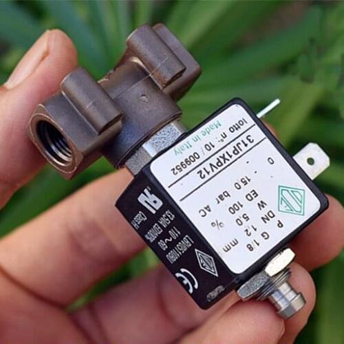 ODE 1/8" 110V/230V AC Two-position Three-way Brass Solenoid Valve, Coffee Machine Steam Hot Water High Temperature Valve