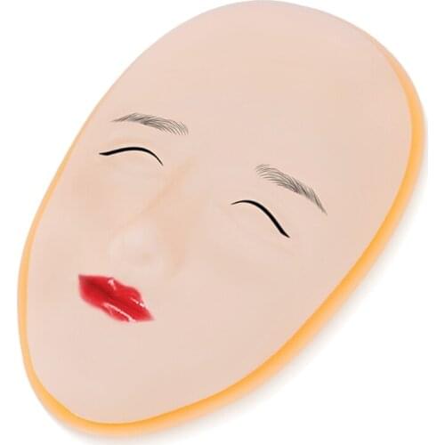 5D Facial Tattoo Training Head Silicone Practice Permanent Makeup Lip Eyebrow Tattoo Skin Mannequin Doll Face Head Supplies
