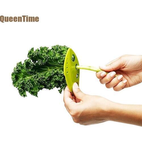 QueenTime 2 Vegetable Leaf Stripper Green Herb Stripper Rosemary Thyme Puller Kitchen Gadgets Creative Vegetable Tool Free Hands