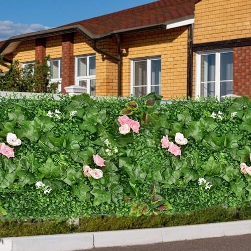 40*60CM Artificial Leaf Privacy Fence Green Plants Panels Plant Wall Landscaping Fence Privacy Fence Screen Outdoor Garden Decor