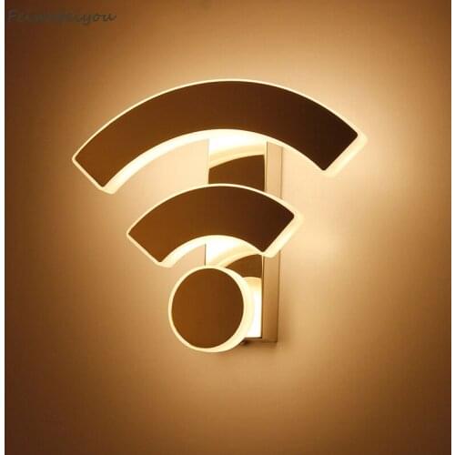 Feimefeiyou 2021 NEW Simple and creative WIFI acrylic wall lamp LED modern white bedroom bedside lamp hotel aisle lamp