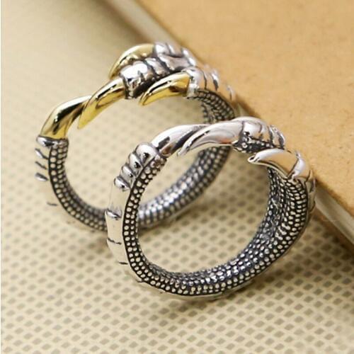 925 Sterling Silver men women dragon claw ring rings jewelry A2996