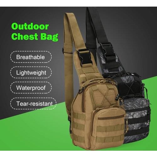 Sling Pack Molle Chest Crossbody Shoulder Bags 600D Nylon EDC Crossbody Chest Pack for Outdoor Travel Camping Hiking Organizer