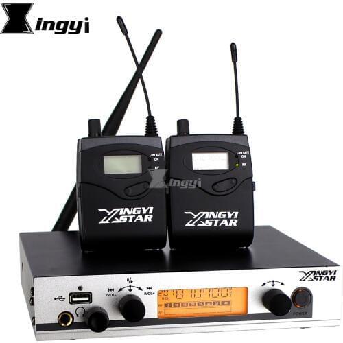2 Bodypack Headset Receiver & USB Transmitter In Ear Monitor Wireless System Monitoring Professional Stage Monitors in Earphone