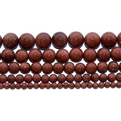 Wholesale Natural Stone Golden Sand Round Loose Beads 4 6 8 10 12 MM Pick Size For Jewelry Making DIY Bracelet Necklace Material