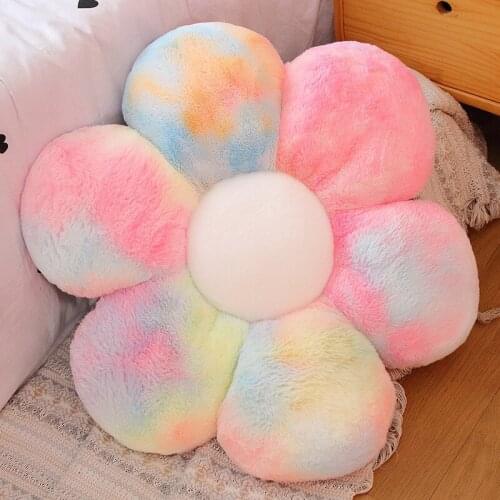 Colorful Flower Seat Cushion Stuffed Toys Plush Office Nap Support Waist Pillow Warm Soft Butt Pads Tatami Mattress Home Decor